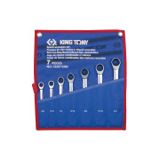НАБОР КОМБИНИРОВАННЫХ ТРЕЩОТОЧНЫХ КЛЮЧЕЙ, 3/8"-3/4", ЧЕХОЛ ИЗ ТЕТОРОНА, 7 ПРЕДМЕТОВ KING TONY 12207SRN