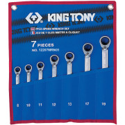 НАБОР КОМБИНИРОВАННЫХ ТРЕЩОТОЧНЫХ КЛЮЧЕЙ, 8-19 ММ, ЧЕХОЛ ИЗ ТЕТОРОНА, 7 ПРЕДМЕТОВ KING TONY 12207MRN01