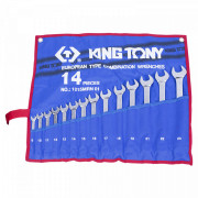 НАБОР КОМБИНИРОВАННЫХ КЛЮЧЕЙ, 8-24 ММ, ЧЕХОЛ ИЗ ТЕТОРОНА, 14 ПРЕДМЕТОВ KING TONY 1215MRN01
