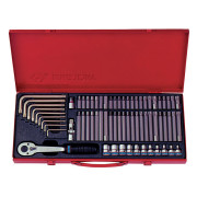 НАБОР ВСТАВОК (БИТ) 3/8", TORX, SPLINE, HEX, 69 ПРЕДМЕТОВ KING TONY 5169PR