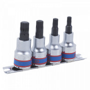 НАБОР ТОРЦЕВЫХ НАСАДОК 1/2", SPLINE, М6-М12, L = 80 ММ, 4 ПРЕДМЕТА KING TONY 4126PR