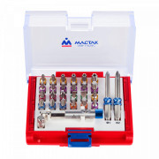 НАБОР ВСТАВОК (БИТ) 1/4", TORX, HEX, PZ, PH, SLOT, 28 ПРЕДМЕТОВ МАСТАК 058-11028C