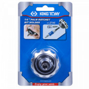 ТРЕЩОТКА ВОРОТОК 1/4", БЕСШАГОВАЯ, ДИСКОВЫЙ МЕХАНИЗМ, ДЛЯ ВСТАВОК (БИТ) KING TONY 2745