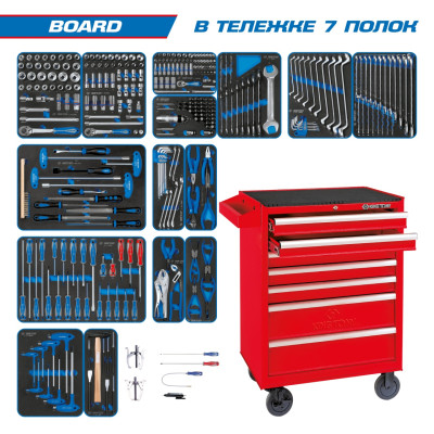 НАБОР ИНСТРУМЕНТОВ "BOARD" В КРАСНОЙ ТЕЛЕЖКЕ, 325 ПРЕДМЕТОВ KING TONY 934-325MRV НАБОР ИНСТРУМЕНТОВ "BOARD" В КРАСНОЙ ТЕЛЕЖКЕ, 325 ПРЕДМЕТОВ KING TONY 934-325MRV