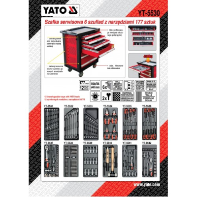 Тележка инструментальная с инструментом (177пр.) "Yato" Тележка инструментальная с инструментом (177пр.) "Yato"