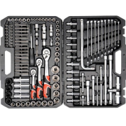 Набор инструмента 1/2", 3/8", 1/4" (128пр.) CrV "Yato"