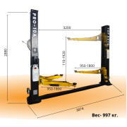 Подъемник двухстоечный г.п. 5,5 т. PRO10A