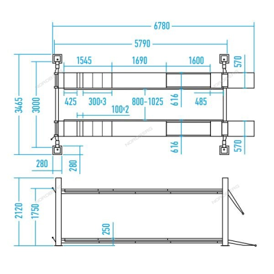 Подъемник четырехстоечный NORDBERG 4450J, c траверсой, г/п 3тонн Подъемник четырехстоечный NORDBERG 4450J, c траверсой, г/п 3тонн