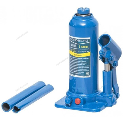 Домкрат бутылочный, г/п 3 т, NORDBERG N3103 Домкрат бутылочный, г/п 3 т, NORDBERG N3103