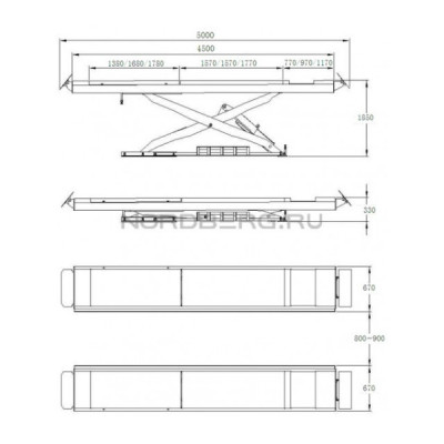 Подъемник ножничный электрогидравлический, г/п 4,5 тонны NORDBERG N634-4,5L Подъемник ножничный электрогидравлический, г/п 4,5 тонны NORDBERG N634-4,5L