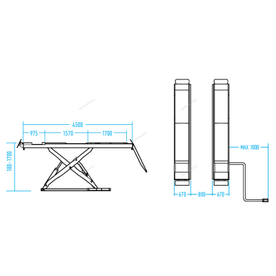 Подъемник ножничный для сход-развала NORDBERG, без заглубления, 4 т, 380 В Подъемник ножничный для сход-развала NORDBERG, без заглубления, 4 т, 380 В