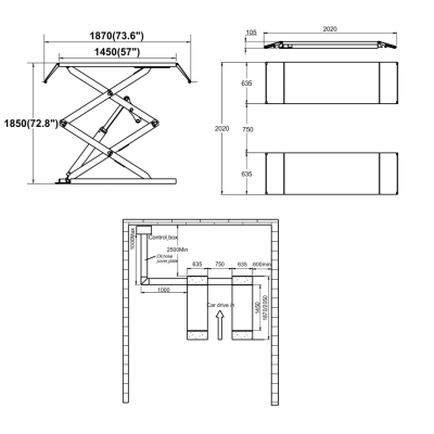 TS-1113M Подъемник ножничный г/п 3 т напольный TS-1113M Подъемник ножничный г/п 3 т напольный