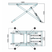 Ножничный мобильный подъемник г/п 2,7 т. FR-27